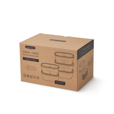 Black+Blum Glass Food Box set Small - Meal prep - set van 5