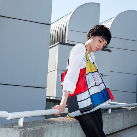 LOQI Bag Large - Composition with Red, Yellow, Blue and Black gerecycled