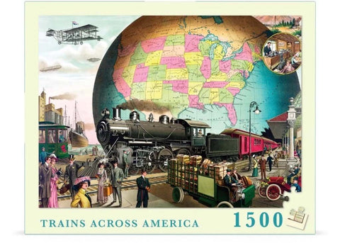New York Puzzle Company Puzzel Trains Across America - 1500 stukjes