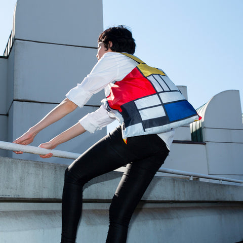 LOQI Bag Large - Composition with Red, Yellow, Blue and Black gerecycled