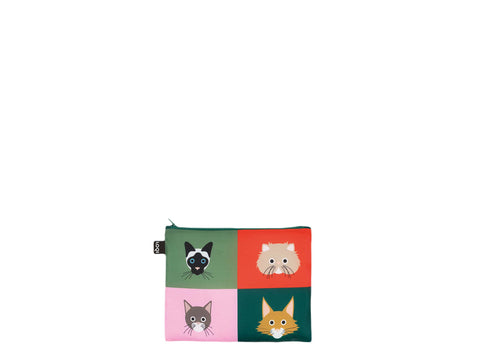 LOQI Zip Pockets - Cats & Dogs gerecycled