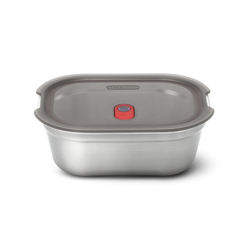 Black+Blum Steel Food Box Medium - Meal prep - 190x143x73mm - Grijs/Rood