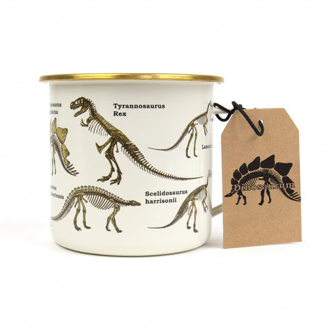 Gift Republic Mok emaille - Enamel Mug - Dinosaurum