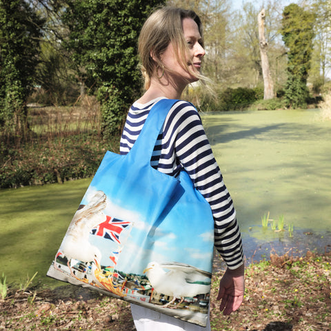 LOQI Bag Large - Seagulls Eating Chips gerecycled