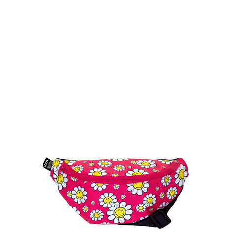 LOQI Bum Bag Large - Flowers Raspberry gerecycled
