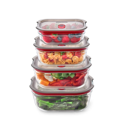 Black+Blum Glass Food Box set Mixed (XS/S/M/L) - Meal prep - set van 4