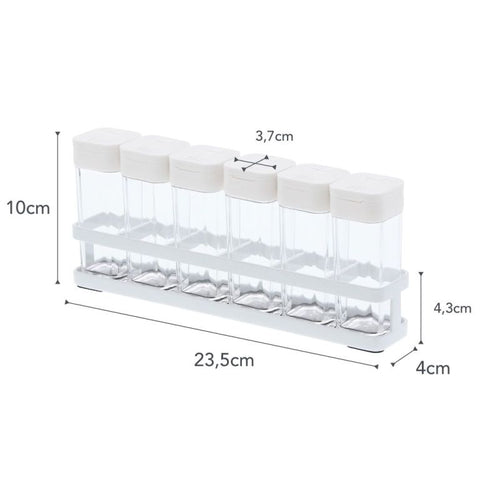 Yamazaki Tower Kruidenrek met 6 potjes - Wit