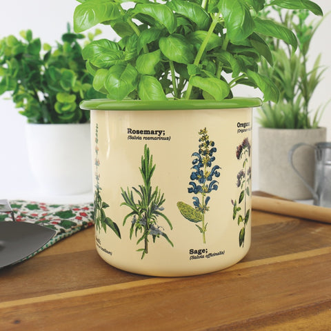 Gift Republic Bloempot Emaille - Herbs