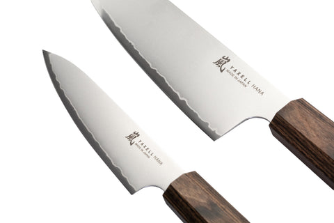 Yaxell Hana Messenset 2-delig - 3 laags rvs met donkerbruin pakkahouten heft