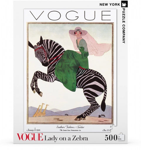 New York Puzzle Company Puzzel Lady on a Zebra - 500 stukjes