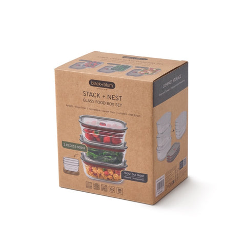 Black+Blum Glass Food Box set Small - Meal prep - set van 3