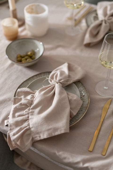 Walra Servet Set Lovely Linen Ruffles 4-delig