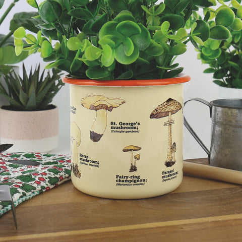 Gift Republic Bloempot Emaille - Mushrooms