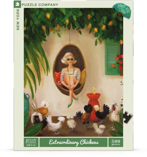 New York Puzzle Company Puzzel Extraordinary Chickens - 500 stukjes
