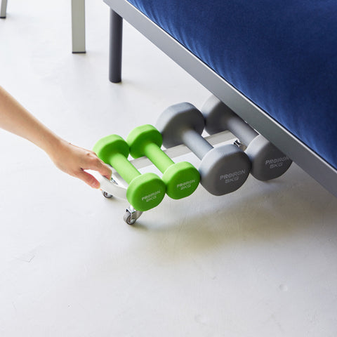 Yamazaki Tower Dumbbell rek op wielen - Wit