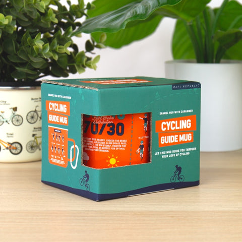 Gift Republic Mok emaille - Enamel Mug - Cycling Guide