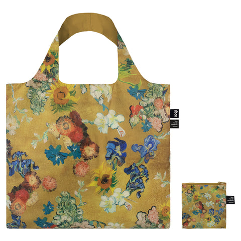 LOQI Bag Large - Gold Flower Pattern gerecycled