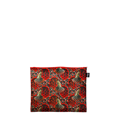 LOQI Zip Pockets - Tapestry, Toile de Jouy, Peacock
