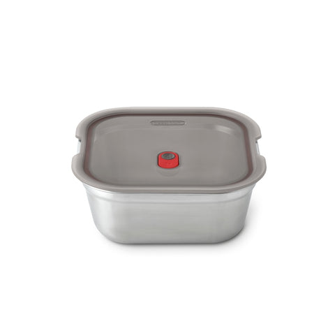 Black+Blum Steel Food Box Square - Meal prep - 195x189x77mm - Grijs/Rood