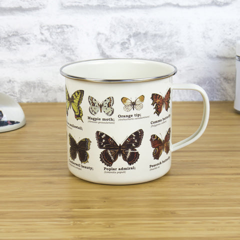 Gift Republic Mok emaille - Enamel Mug - Butterflies