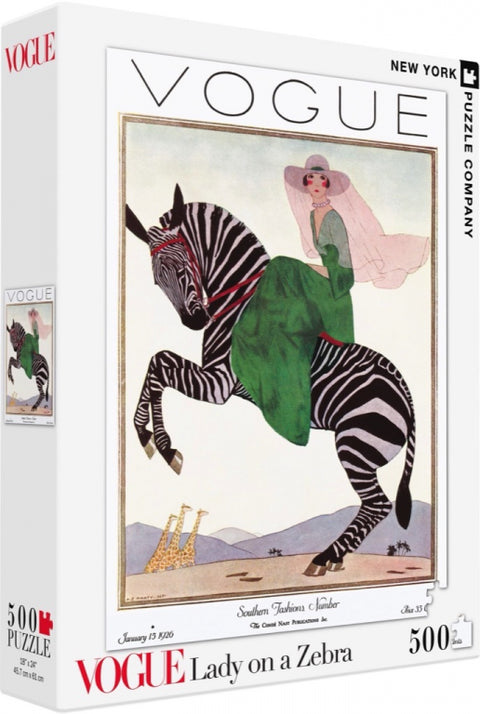 New York Puzzle Company Puzzel Lady on a Zebra - 500 stukjes