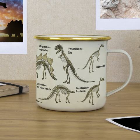 Gift Republic Mok emaille - Enamel Mug - Dinosaurum
