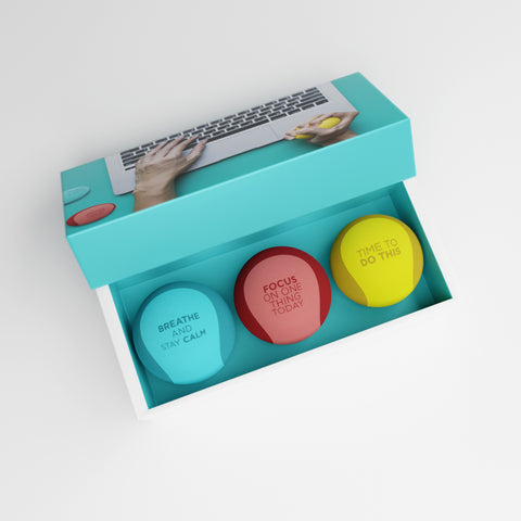 Mustard Anti stressballen set van 3 - Don't Stress