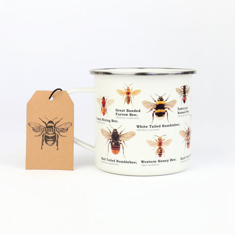 Gift Republic Mok emaille - Enamel Mug - Bee