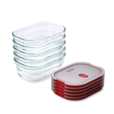 Black+Blum Glass Food Box set Medium - Meal prep - set van 5