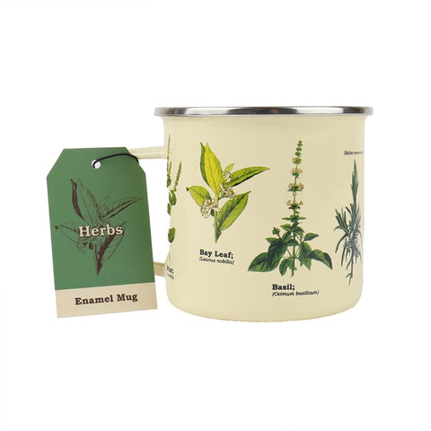 Gift Republic Mok emaille - Enamel Mug - Herbs
