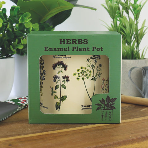 Gift Republic Bloempot Emaille - Herbs