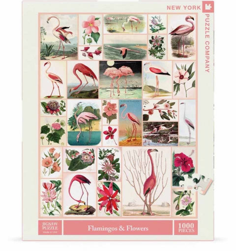 New York Puzzle Company Puzzel Flamingos and Flowers - 1000 stukjes