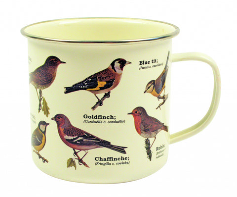 Gift Republic Mok emaille - Enamel Mug - Garden Birds