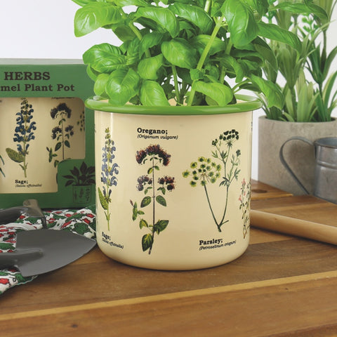 Gift Republic Bloempot Emaille - Herbs