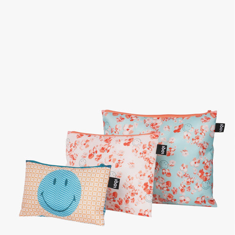 LOQI Zip Pockets - Blossom & Geometric gerecycled
