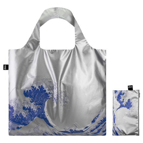 LOQI Bag Large - The Great Wave Silver Metallic