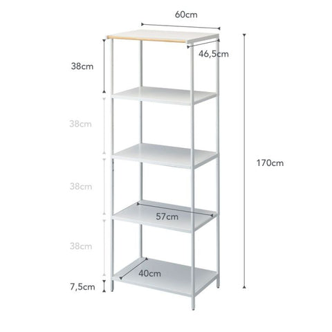 Yamazaki Tower Opbergrek 5-laags - Wit