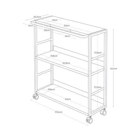 Yamazaki Tower Opbergtrolley 2-laags