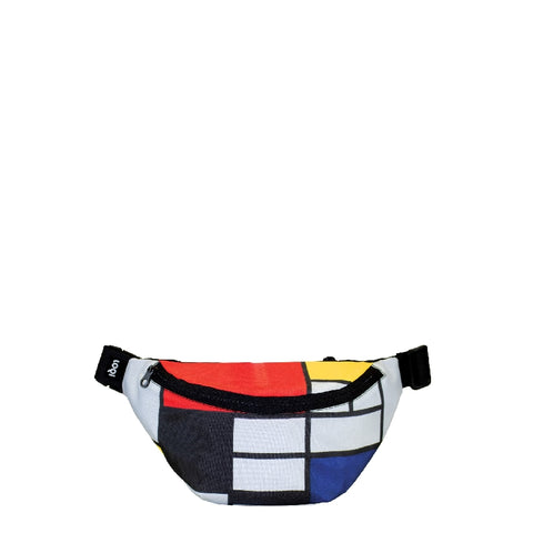 LOQI Bum Bag Large - Composition with Red, Yellow, Blue and Black gerecycled