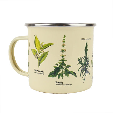 Gift Republic Mok emaille - Enamel Mug - Herbs