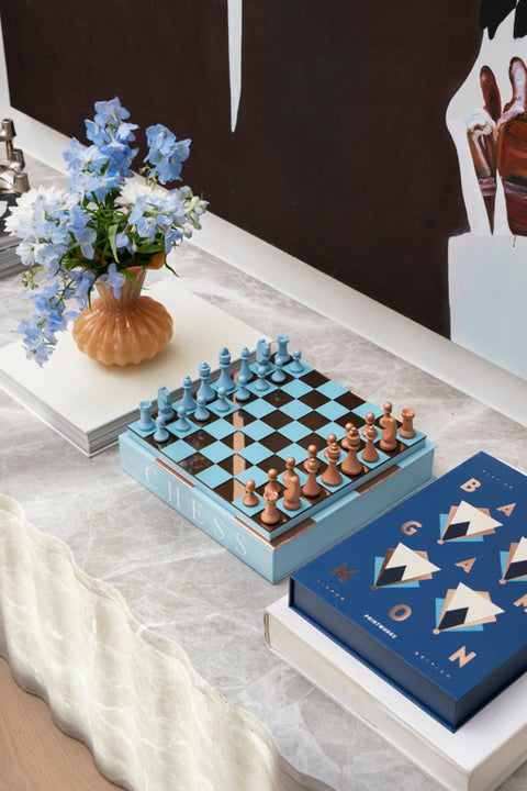 Printworks Classic - Art Of Chess Mirror - Lichtblauw/Koper