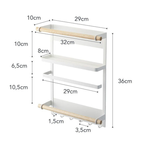 Yamazaki Tosca Keukenrek magnetisch - Wit