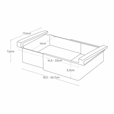 Yamazaki Tower Koelkast tray uitschuifbaar onder plank - Wit