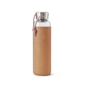 Afbeelding van Black+Blum Glass Water Bottle - Waterfles glas - 0.6Ltr - Bruin
