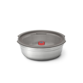 Afbeelding van Black+Blum RVS Lunchbox Small - Ø170mm - H 59mm - Grijs/Rood