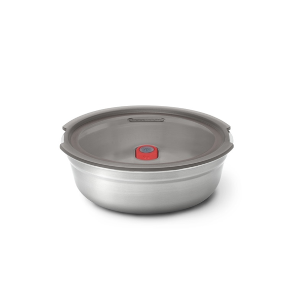 Product image 1 of Black+Blum RVS Lunchbox Small - Ø170mm - H 59mm - Grijs/Rood