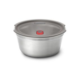 Afbeelding van Black+Blum Steel Food Bowl Large - Meal prep - Ø170mm - H 81mm - Grijs/Rood