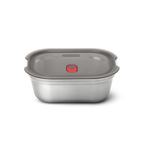 Image of Black+Blum Steel Food Box Small - 173x127x65mm - Grey/Red