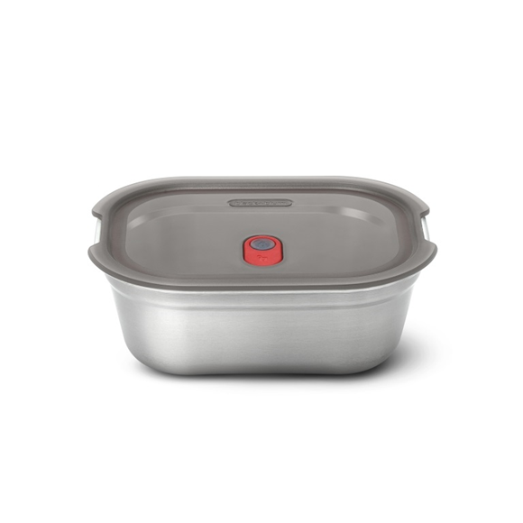 Product image 1 of Black+Blum Steel Food Box Small - 173x127x65mm - Grey/Red