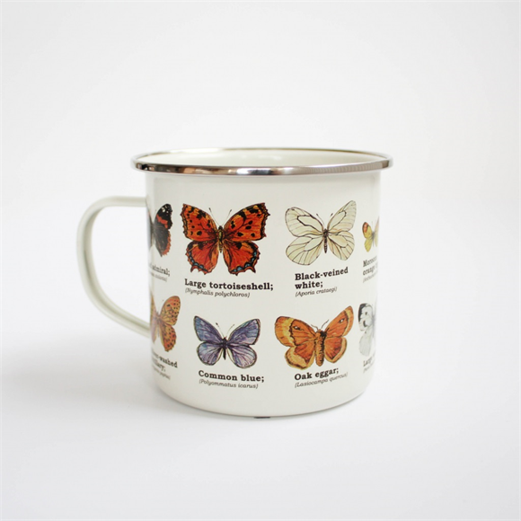 Product image 1 of Gift Republic Mok emaille - Enamel Mug - Butterflies